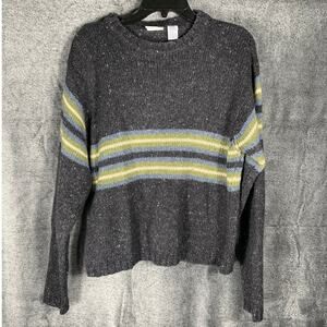 Vintage Arizona Jean Co Striped Wool Blend Sweater Womens L Cabincore Heritage